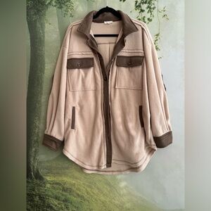 Oversized fleece shacket